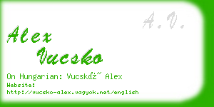 alex vucsko business card